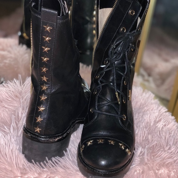 michael kors combat boots with stars